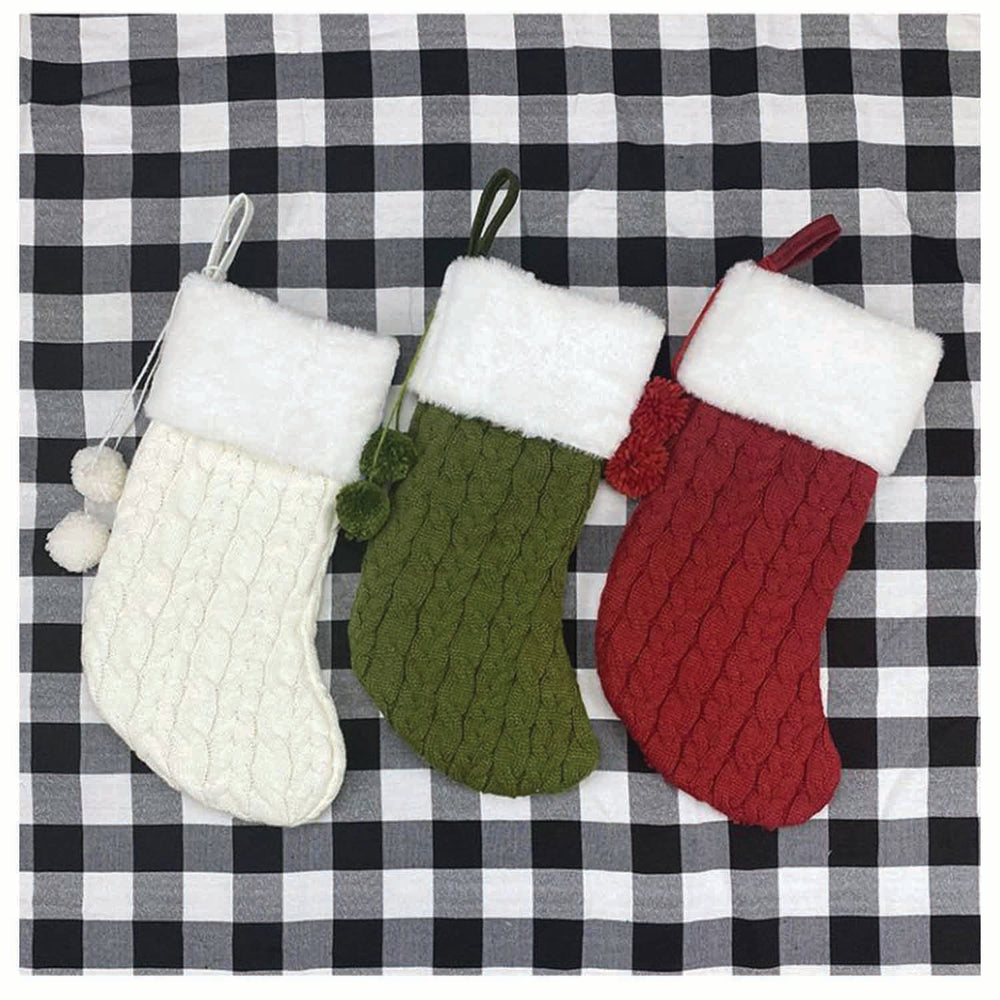 
                  
                    Stocking - Hand Crochet With Pom Pom Hanging Stockings
                  
                